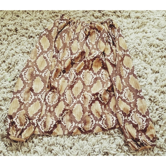 MICHAEL MICHAEL KORS GROMMET PEASANT BLOUSE - Picture 4 of 7